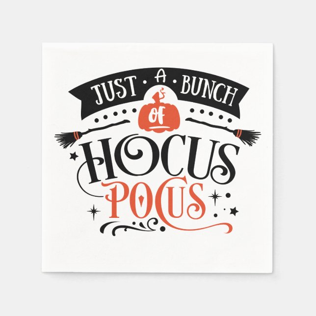 Bunch of Hocus Pocus Halloween Typography Napkins (Front)
