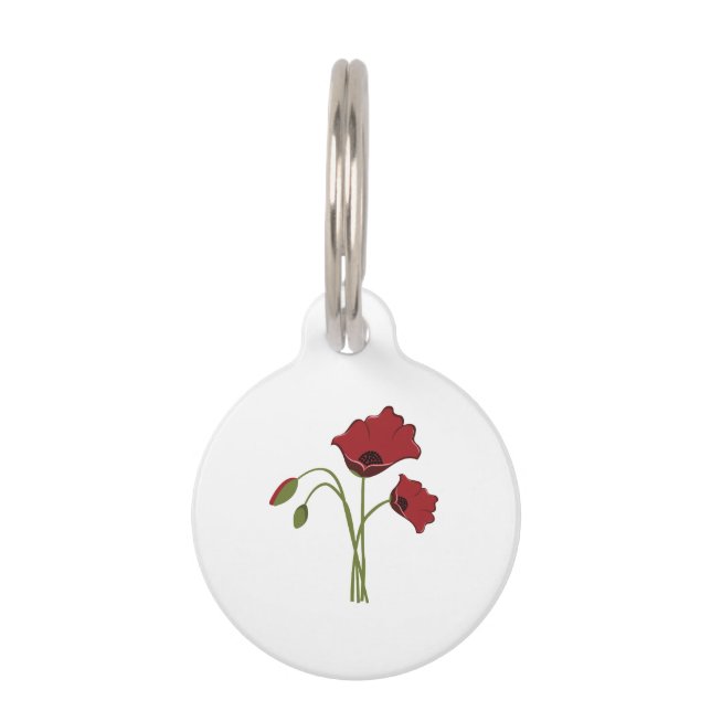 Bunch of Poppies Pet Tag (Front)