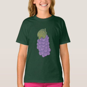 Bunch of Purple Grapes with Green Leaf Tee Shirts