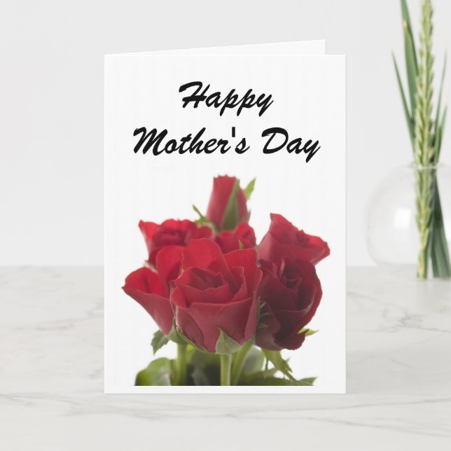Bunch of red roses - Mother's Day card (Front)