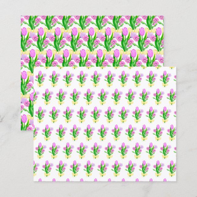 Bunch of Spring Flowers Paper Sheet (Front/Back)