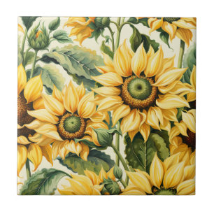 Bunch of Sunflowers Tile
