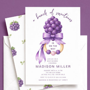 Bunch of Sweetness Grape Baby Shower Invitation