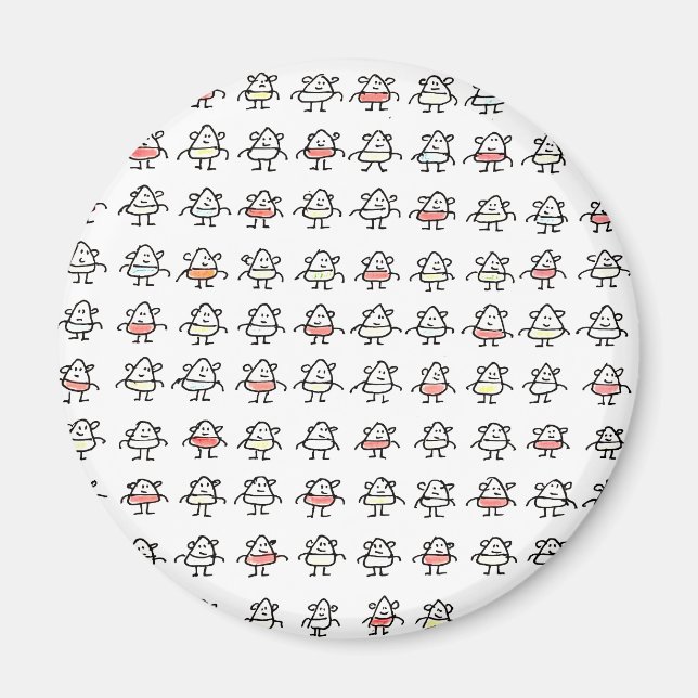 Bunch of Tiny Cartoon Funny Characters Magnet (Front)