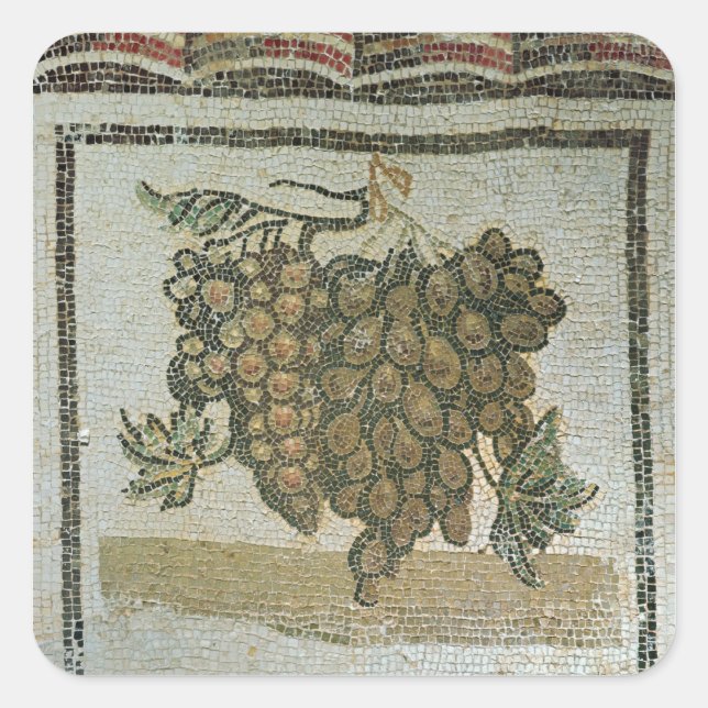 Bunch of white grapes, Roman mosaic Square Sticker (Front)