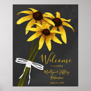 bunch of wildflowers Black Eyed Susan wedding Poster