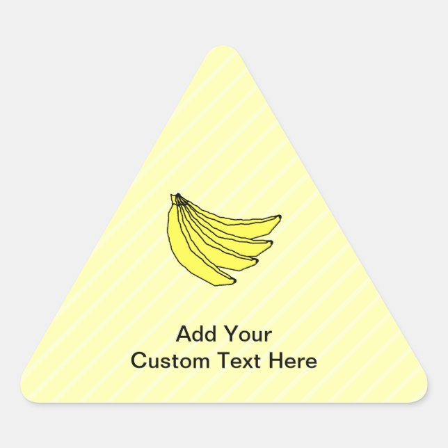 Bunch of Yellow Bananas. Triangle Sticker (Front)