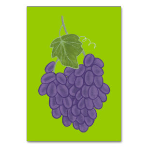 Bunch Purple Grapes Reading Flashcards for adults Table Number
