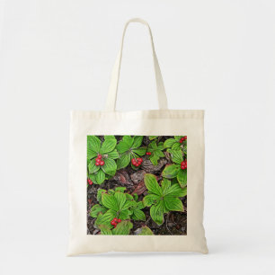 Bunchberry With Berries Tote Bag
