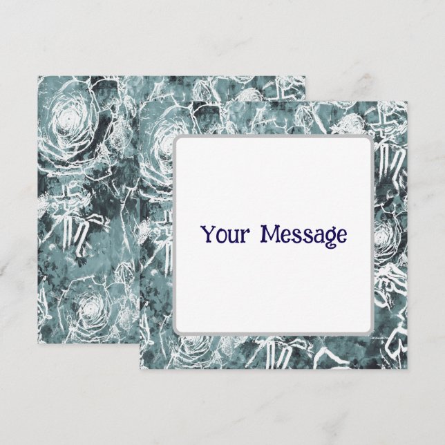 Bunched Roses/Dark Teal Save The Date (Front/Back)
