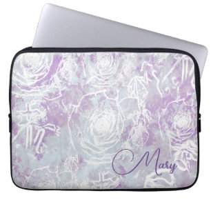 Bunched Roses/Lavender Grey Laptop Sleeve