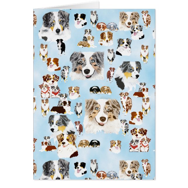 Bunches of Aussies Add Own Words Note Card (Front)