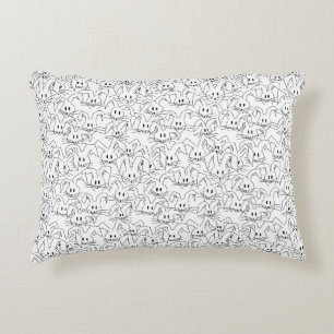Bunches of Bunnies on white - seamless pattern. Decorative Cushion