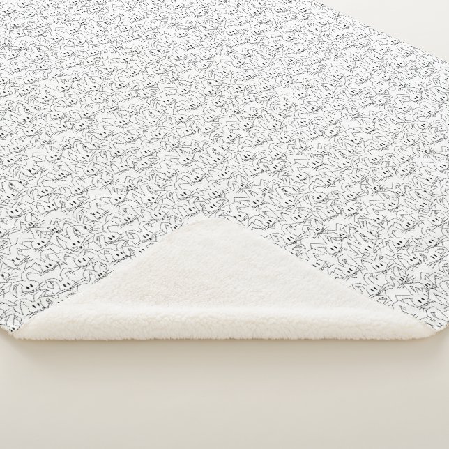 Bunches of Bunnies on white - seamless pattern.  Sherpa Blanket (3/4)