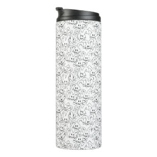 Bunches of Bunnies on white - seamless pattern. Thermal Tumbler
