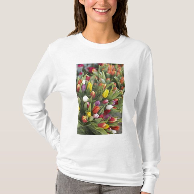 Bunches of colourful tulips T-Shirt (Front)