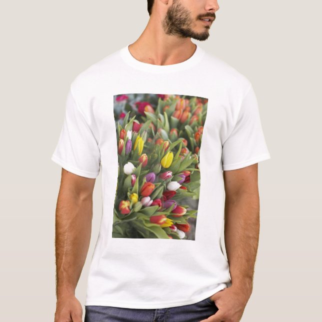 Bunches of colourful tulips T-Shirt (Front)