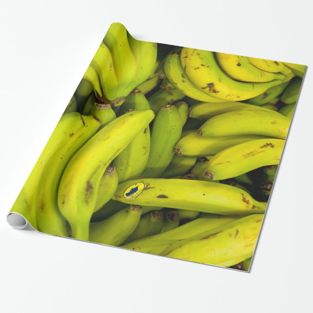 Bunches of Green Bananas Wrapping Paper (Unrolled)