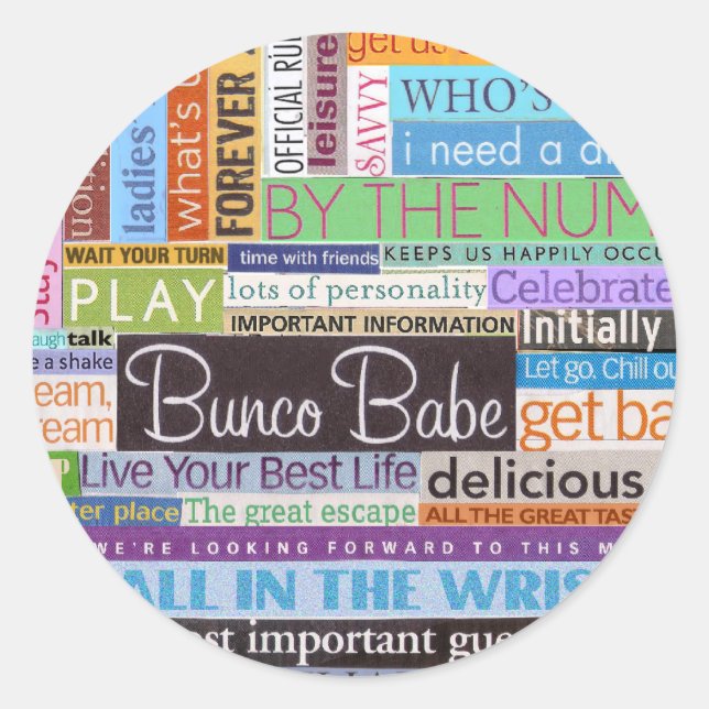 Bunco Babe Classic Round Sticker (Front)