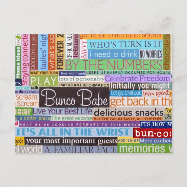 Bunco Babe Invitation Postcard (Front)