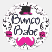 Bunco Babe with Pink Top Hat and Pink Moustache