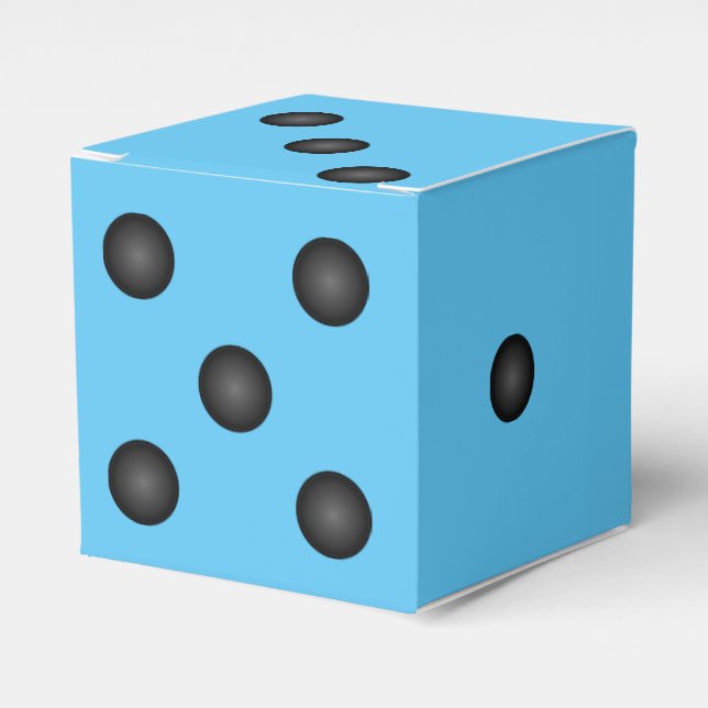 Bunco Blue Dice or Die Party Favour Box (Front Side)