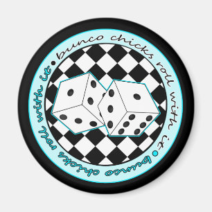 Bunco Chicks Roll With It - Blue Magnet