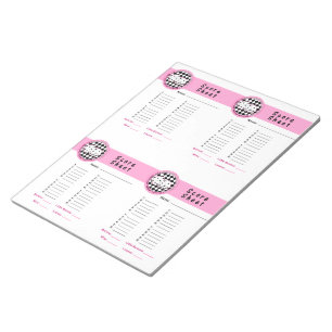 Bunco Chicks Roll with it Score Card Pink - 160 Notepad