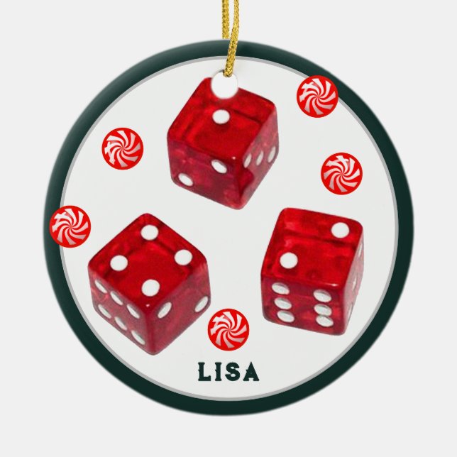 Bunco Christmas Ceramic Ornament (Front)