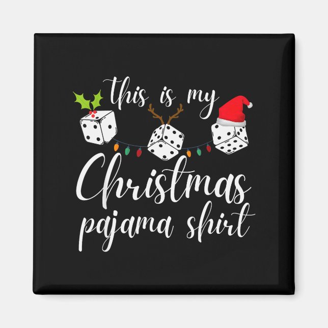 Bunco Christmas Pajama Dice Game Night  Magnet (Front)