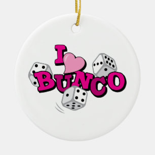Bunco Dice Game Ceramic Tree Decoration