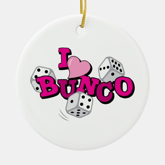 Bunco Dice Game Ceramic Tree Decoration (Front)