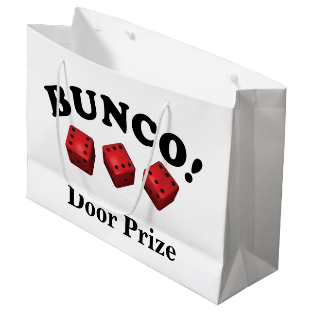Bunco Dice Gift Door Prize Large Gift Bag (Front Angled)