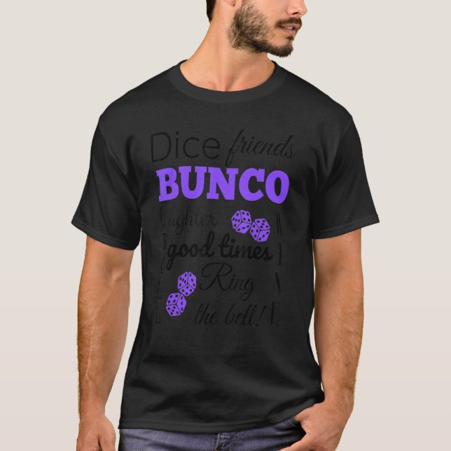 Bunco Dice Good Times Word Cloud Prize T-Shirt (Front)