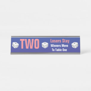 Bunco Dice Table Two Number Sign