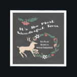 Bunco Friends Winter Holiday Christmas Party Napkin<br><div class="desc">It's The Most Wonderful Time to Play Bunco With Friends. Festive winter holiday Christmas theme Bunco party accessory.</div>