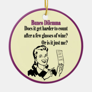 Bunco - Funny Dilema Ceramic Tree Decoration