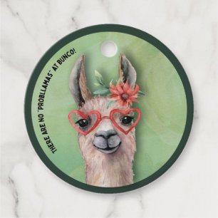 Bunco Funny Lllama Christmas Gift Favour Tags
