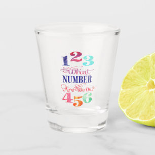 Bunco Funny What Number Are We On? Shot Glass