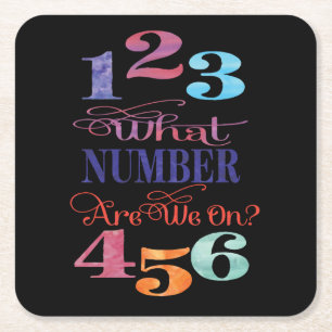 Bunco Funny What Number Are We On? Watercolor Square Paper Coaster