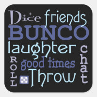 Bunco Game Night Blue and Purple Modern Typography