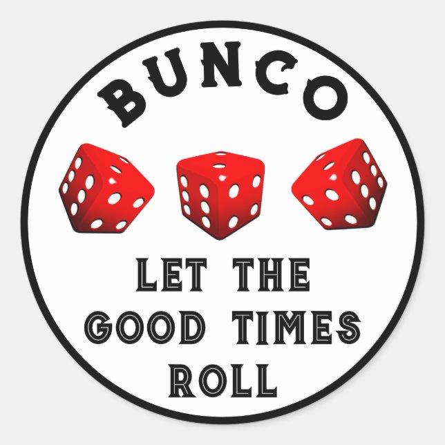 Bunco Game Night Classic Round Sticker (Front)