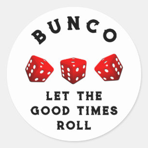 Bunco Game Night Classic Round Sticker