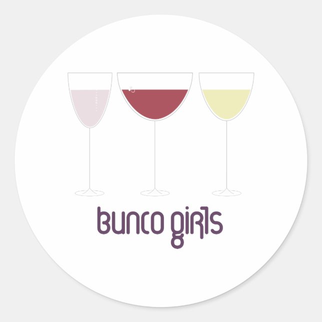 Bunco Girls Classic Round Sticker (Front)