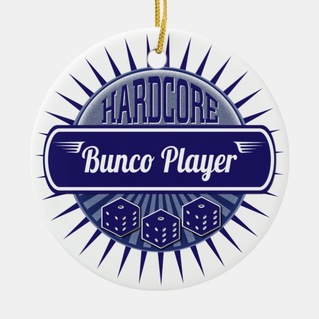 Bunco Girls Night Out Lucky Dice Ceramic Tree Decoration (Front)