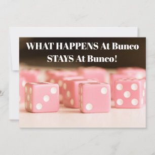 Bunco Girls Night Out Pink Dice Party Invitation