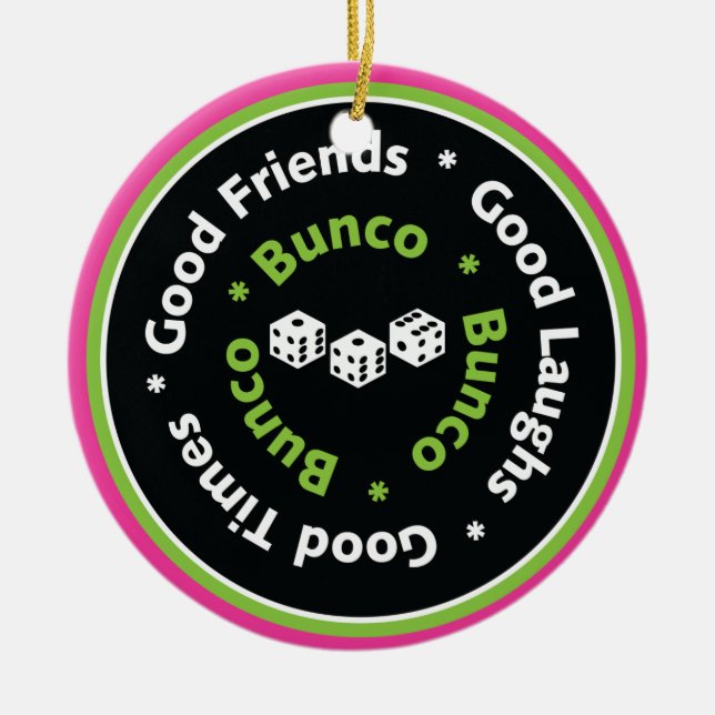 bunco good friends ceramic tree decoration (Front)