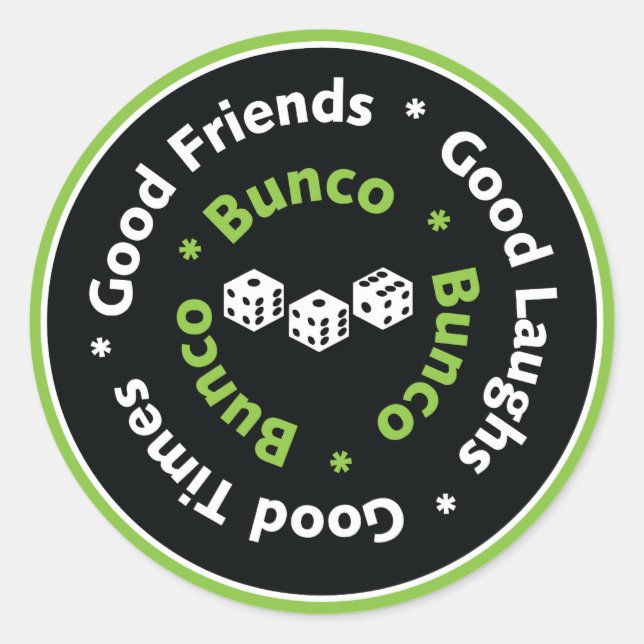 bunco good friends classic round sticker (Front)