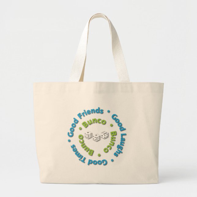 bunco good friends large tote bag (Front)