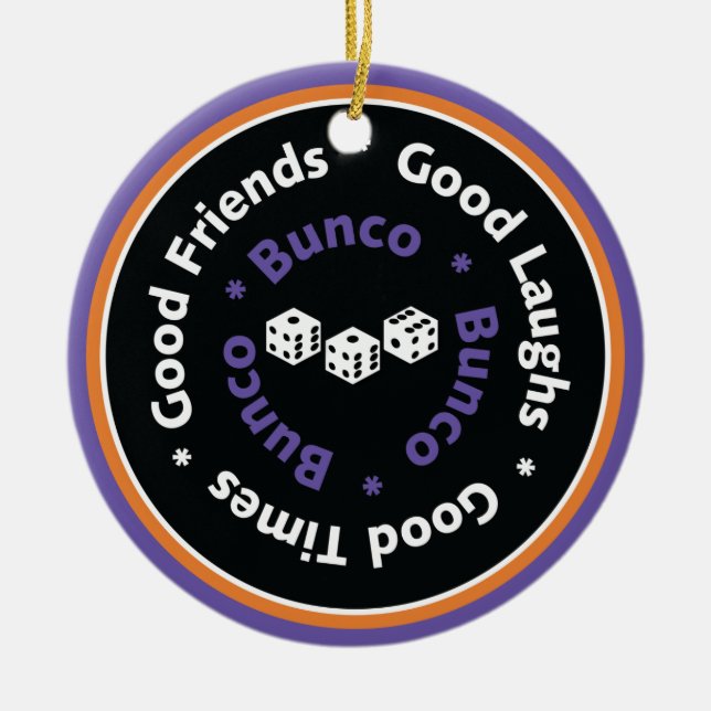 Bunco Good Friends - Purple Ceramic Tree Decoration (Front)